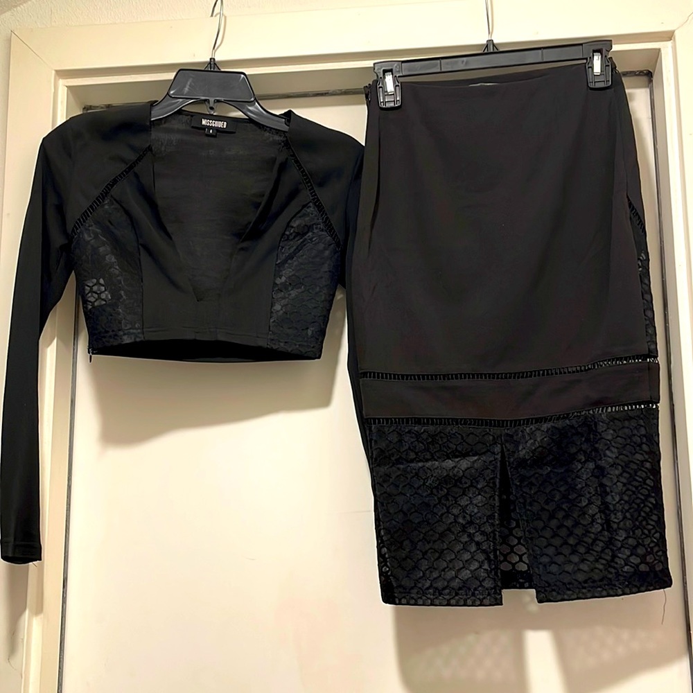 Miss guided cropped top and skirt